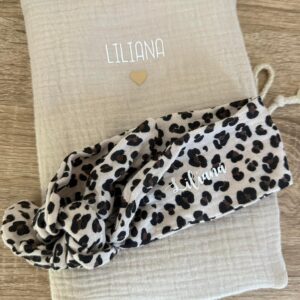 Bandeau léopard en gaze de coton