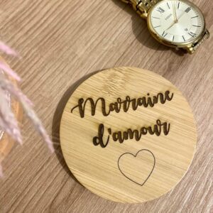 Miroir de poche gravure bois